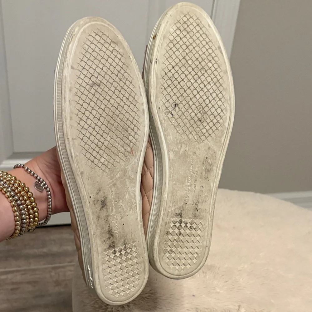 Salvatore Ferragamo Blush and Beige Quilted Flats - Picture 6 of 6